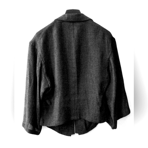 Y’s by Yohjii Yamamoto - Charcoal Grey Light Jacket w 3/4 Sleeves - US 4 - Picture 5 of 6